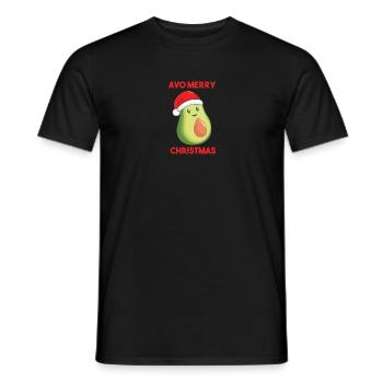 Avo Merry Christmas Avocado Lover Vegan Gift - Men's T-Shirt - black - Front - AI Model Male 178 light (178cm)