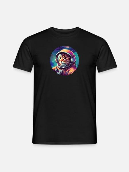 Cosmic Cat Explorer - Men's T-Shirt - black