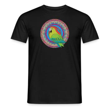 schöner heller Papagei | - Männer T-Shirt - Schwarz - Vorne - AI Model Male 178 light (178cm)