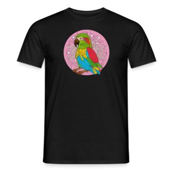 schöner heller Papagei | - Männer T-Shirt - Schwarz - Vorne - AI Model Male 178 light (178cm)