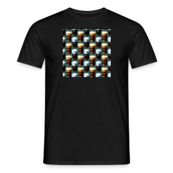 Bierkrüge Muster - Männer T-Shirt - Schwarz - Vorne - AI Model Male 178 light (178cm)