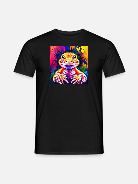 Leopard Gecko Splash Art - Männer T-Shirt - Schwarz