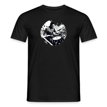Rhythmus in Schwarz-Weiß - Männer T-Shirt - Schwarz - Vorne - AI Model Male 178 light (178cm)