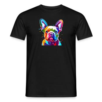 Französische Bulldogge Porträt - Männer T-Shirt - Schwarz - Vorne - AI Model Male 178 light (178cm)