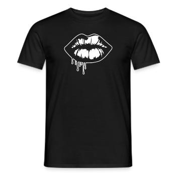 Lèvres, bouche, baisers lèvres - T-shirt homme - noir - Devant - AI Model Male 178 light (178cm)