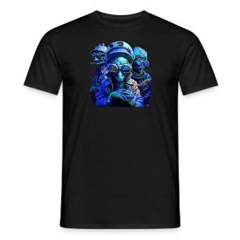 Mafia martienne - T-shirt homme - noir - Devant - AI Model Male 178 light (178cm)