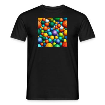 Regenbogen-Mosaik-Kugeln - Männer T-Shirt - Schwarz - Vorne - AI Model Male 178 light (178cm)