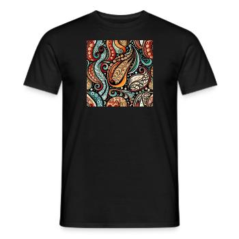 Zentangle-Paisley-Muster - Männer T-Shirt - Schwarz - Vorne - AI Model Male 178 light (178cm)