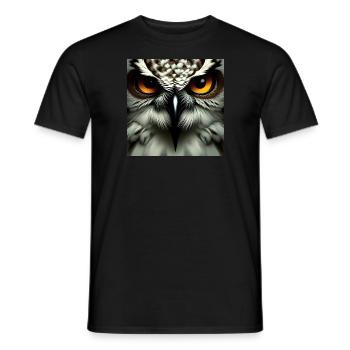 Eule - Männer T-Shirt - Schwarz - Vorne - AI Model Male 178 light (178cm)