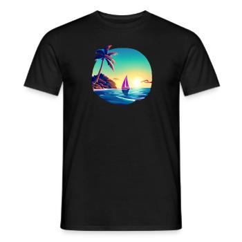 voilier voilier voilier voilier voilier voilier - T-shirt homme - noir - Devant - AI Model Male 178 light (178cm)
