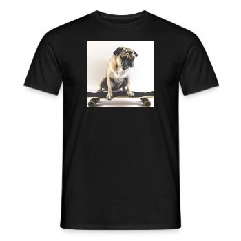 Mops auf Skateboard AICF 4 - Männer T-Shirt - Schwarz - Vorne - AI Model Male 178 light (178cm)