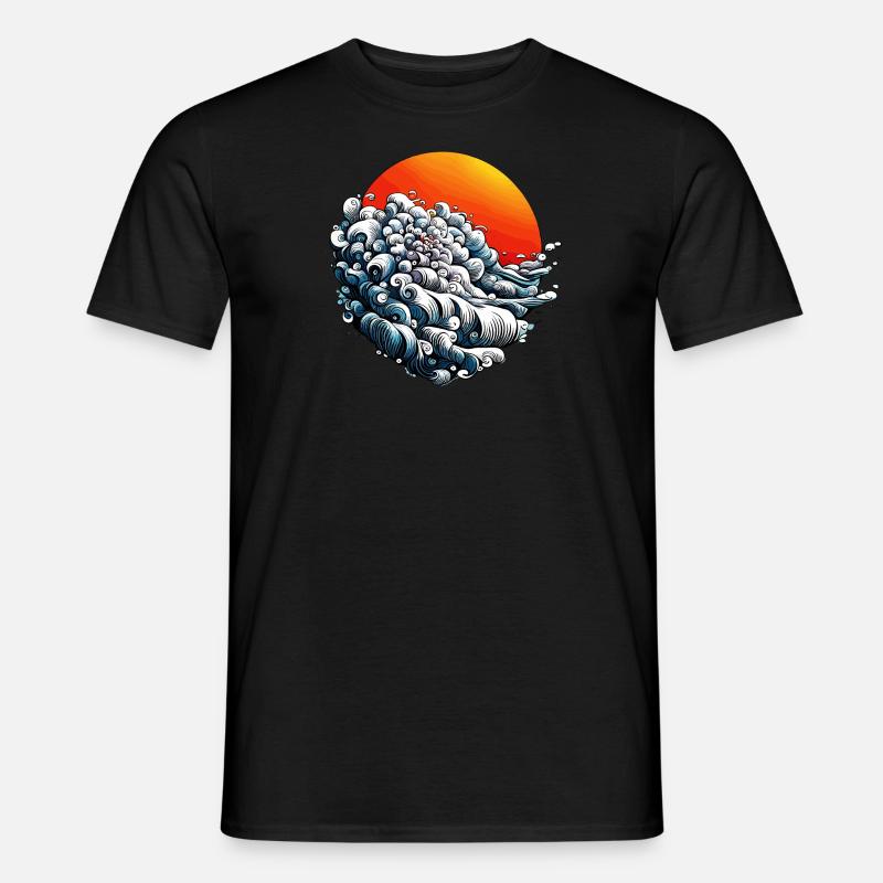 Big Wave After Sunset - Männer T-Shirt - Schwarz