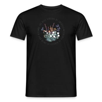 Blumenmotiv mit Spruch zum Thema Selbstliebe - Männer T-Shirt - Schwarz - Vorne - AI Model Male 178 light (178cm)