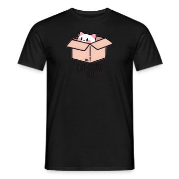 Curious cat in a box - Men's T-Shirt - black - Front - AI Model Male 178 light (178cm)