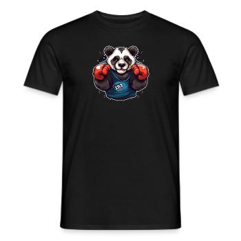 Panda-Boxmeister - Männer T-Shirt - Schwarz - Vorne - AI Model Male 178 light (178cm)