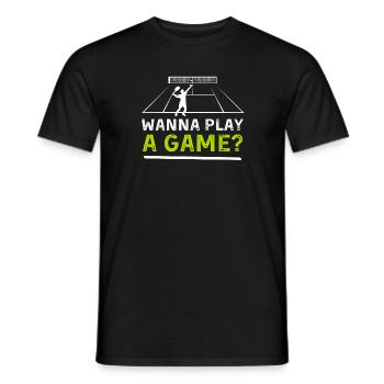 Wanna Play A Game - Tennis Player and Coach Design - Männer T-Shirt - Schwarz - Vorne - AI Model Male 178 light (178cm)