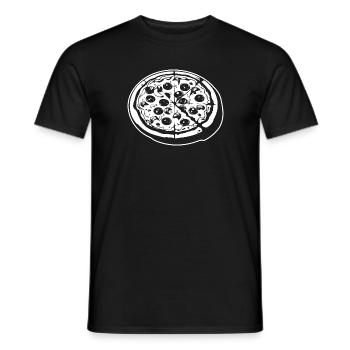Pizza Restauration rapide Pizzeria - T-shirt homme - noir - Devant - AI Model Male 178 light (178cm)