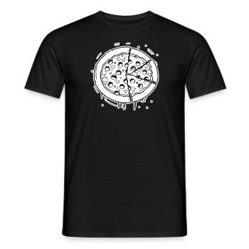 Pizza Restauration rapide Pizzeria - T-shirt homme - noir - Devant - AI Model Male 178 light (178cm)