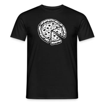 Pizza Restauration rapide Pizzeria - T-shirt homme - noir - Devant - AI Model Male 178 light (178cm)