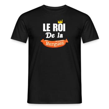 Le Roi de la Merguez, barbecue humour papa - T-shirt homme - noir - Devant - AI Model Male 178 light (178cm)