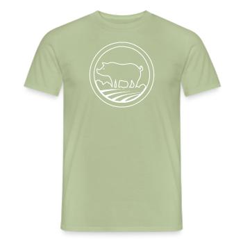 Pig Piggy Sow - Men's T-Shirt - sage - Front - AI Model Male 178 light (178cm)