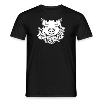 Pig Piggy Sow - Men's T-Shirt - black - Front - AI Model Male 178 light (178cm)