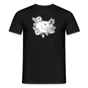 Pig Piggy Sow - Men's T-Shirt - black - Front - AI Model Male 178 light (178cm)