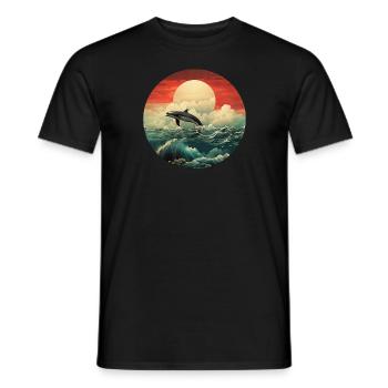 Orca im Sonnenuntergang - Männer T-Shirt - Schwarz - Vorne - AI Model Male 178 light (178cm)