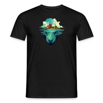 Krokodil liegt auf der Lauer - Männer T-Shirt - Schwarz - Vorne - AI Model Male 178 light (178cm)