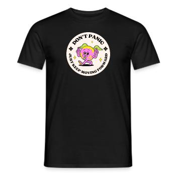 Don´t Panic - Männer T-Shirt - Schwarz - Vorne - AI Model Male 178 light (178cm)
