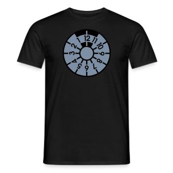 Badge TÜV, teinture et rotatif - T-shirt homme - noir - Devant - AI Model Male 178 light (178cm)
