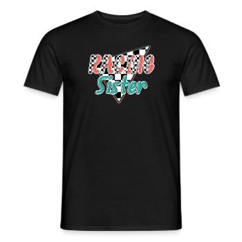 racing sister - Men's T-Shirt - black - Front - AI Model Male 178 light (178cm)