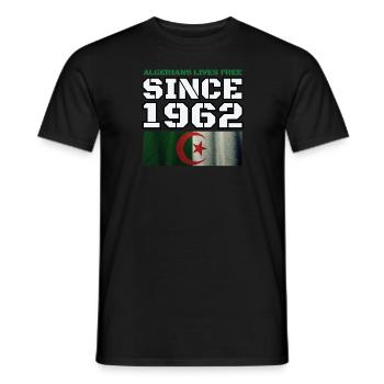 Les Algériens vivent libres depuis 1962 - T-shirt homme - noir - Devant - AI Model Male 178 light (178cm)