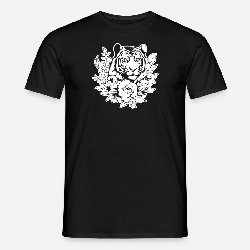 Tiger Raubkatze - Männer T-Shirt - Schwarz