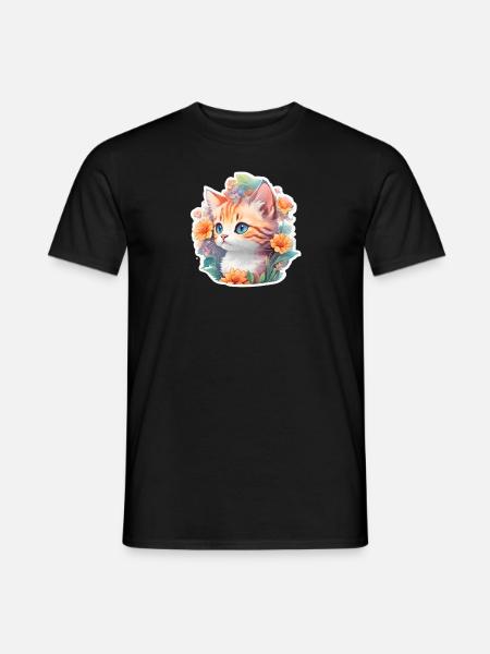 mignon bébé chat - T-shirt homme - noir