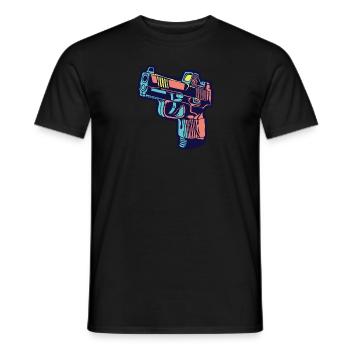 Illustration d’arme de poing de pistolet d’assaut tactique - T-shirt homme - noir - Devant - AI Model Male 178 light (178cm)