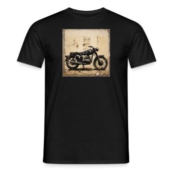 Une moto noire pour un vintage ride ! - T-shirt homme - noir - Devant - AI Model Male 178 light (178cm)