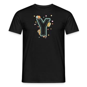 Letter y Fahrzeug - personalisiertes Kindergeschenk - Männer T-Shirt - Schwarz - Vorne - AI Model Male 178 light (178cm)
