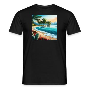 Island Dreams - Men's T-Shirt - black - Front - AI Model Male 178 light (178cm)