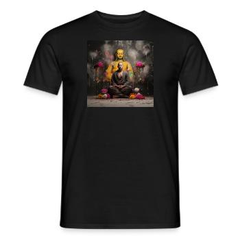 La méditation de Buddha - T-shirt homme - noir - Devant - AI Model Male 178 light (178cm)
