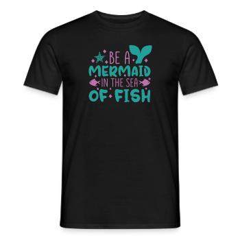 Soyez une sirène dans la mer de poissons - T-shirt homme - noir - Devant - AI Model Male 178 light (178cm)
