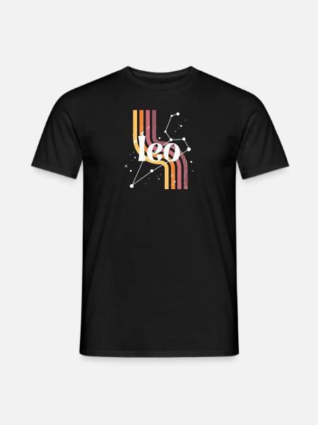 Löwe-Retro-Horoskop - Männer T-Shirt - Schwarz