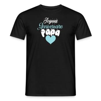 Joyeux anniversaire papa - T-shirt homme - noir - Devant - AI Model Male 178 light (178cm)