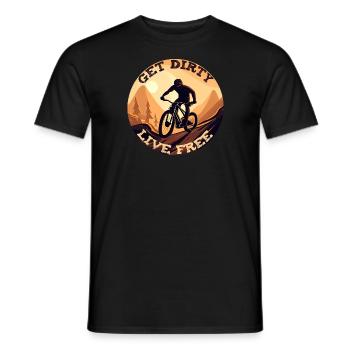Mountainbike MTB Berge Fahrrad Biker Freeride - Männer T-Shirt - Schwarz - Vorne - AI Model Male 178 light (178cm)