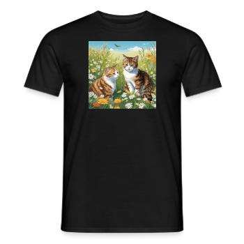 Pré à chats - T-shirt homme - noir - Devant - AI Model Male 178 light (178cm)