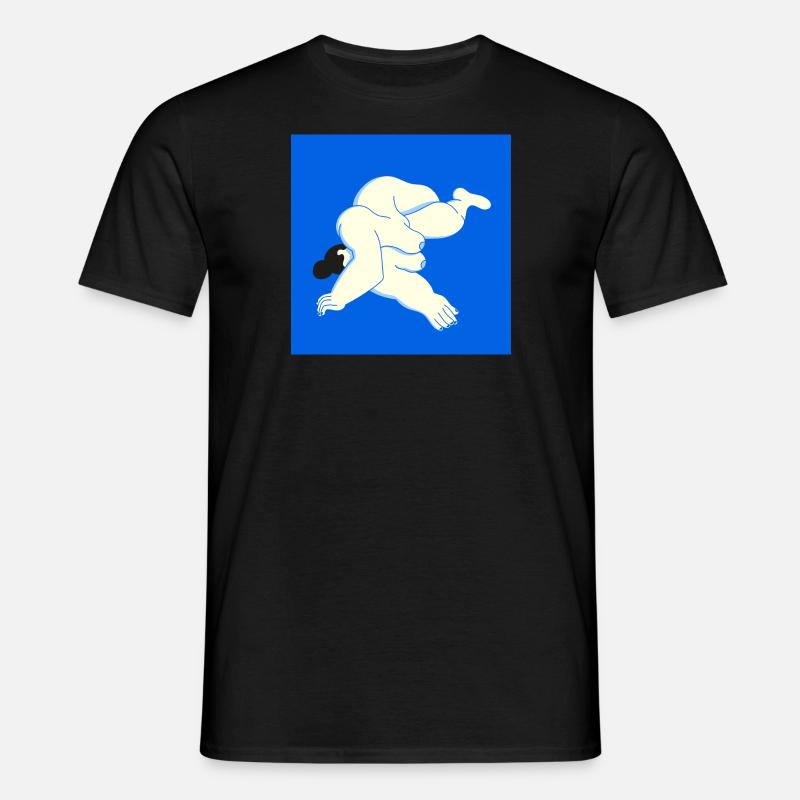 Frauenkörper auf blau - Männer T-Shirt - Schwarz