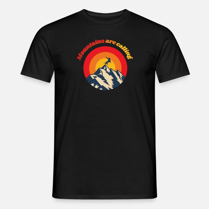 Sunset Snowboard Mountains are calling - Männer T-Shirt - Schwarz