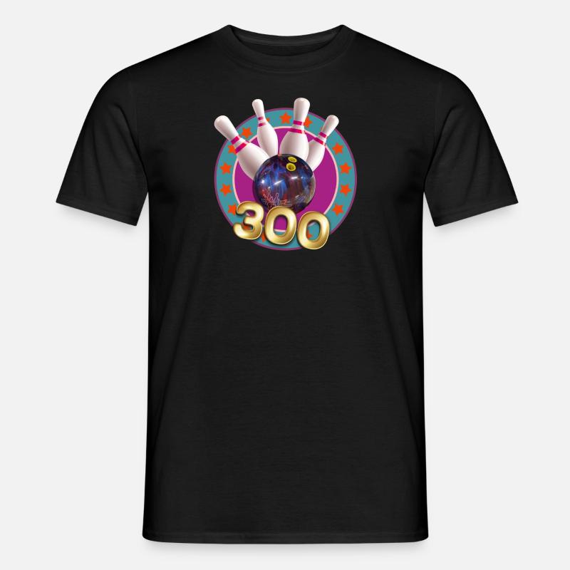 Bowling 300 - Männer T-Shirt - Schwarz