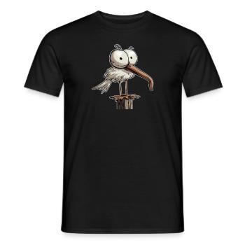 Mouette à long nez - T-shirt homme - noir - Devant - AI Model Male 178 light (178cm)