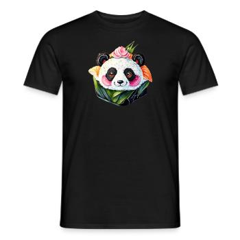 Sushi Panda - T-shirt homme - noir - Devant - AI Model Male 178 light (178cm)